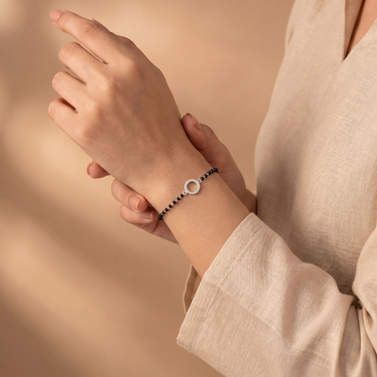 Circle Of Life Mangalsutra Bracelet For Women in 925 Sterling Silver