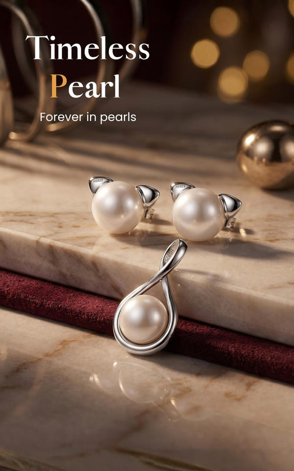 Silver pearl jewellery — Timeless Pearl collection