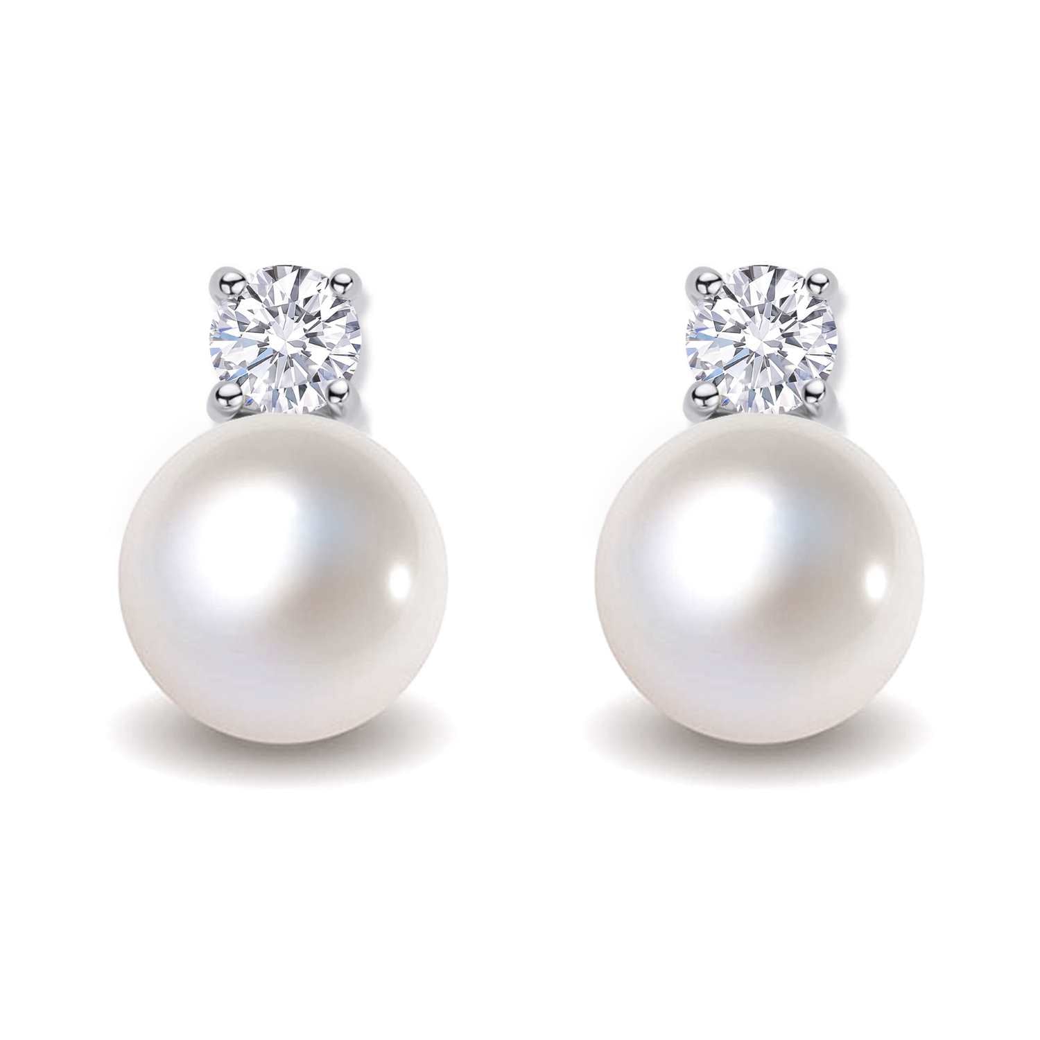 Classic Pearl Zircon Earrings with Swarovski Zirconia HighSpark