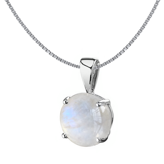 Moonstone Pendant in 92.5 Sterling Silver with Real Moonstone
