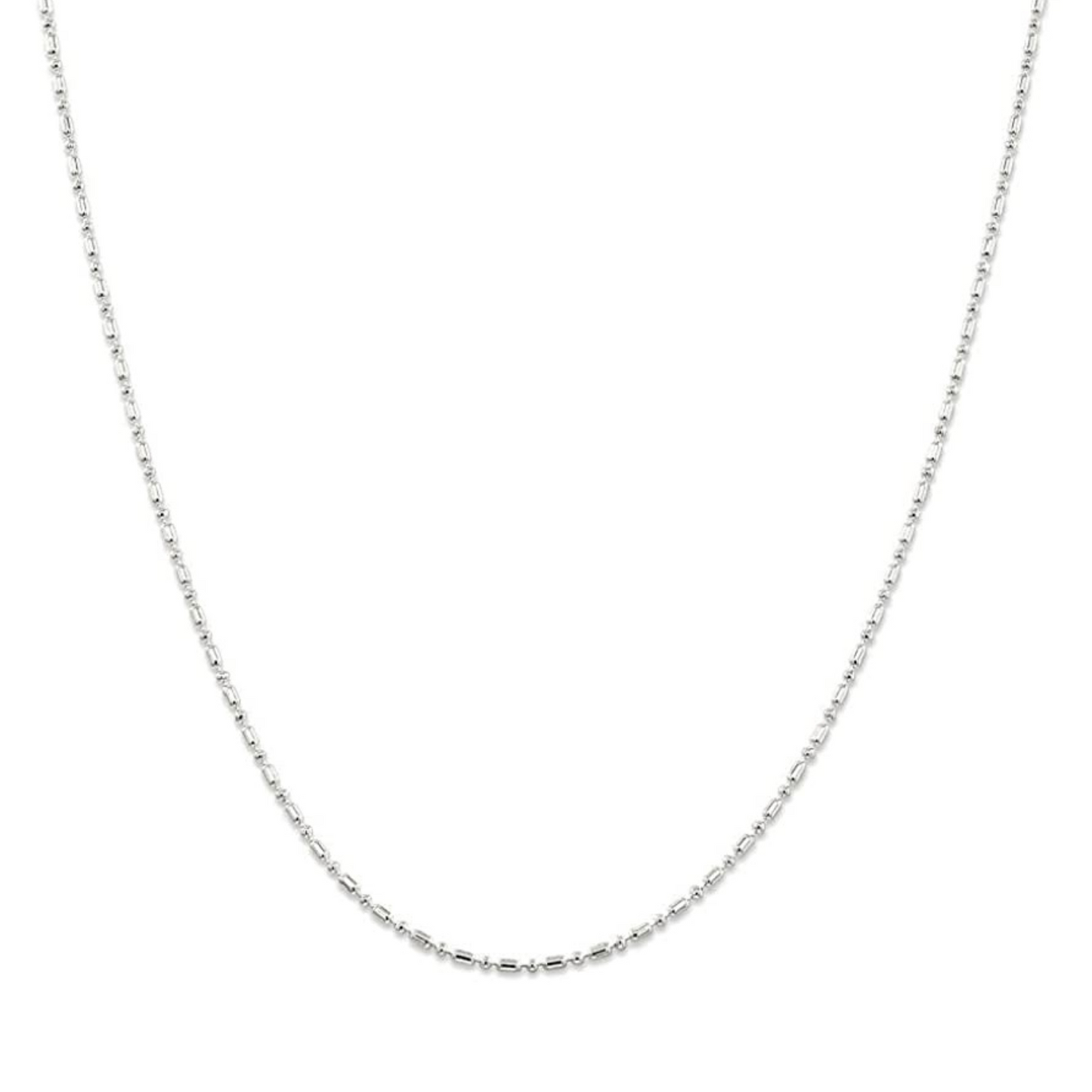 92.5 Sterling Silver, Ball-Bead Chain 16 inches + 2 inch extension