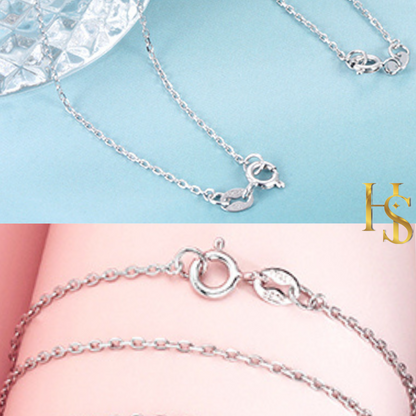 92.5 Sterling Silver, Cable Link Chain 16 inches + 2 inch extension HighSpark