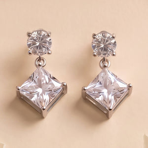 925 silver solitaire drop earrings - earrings category