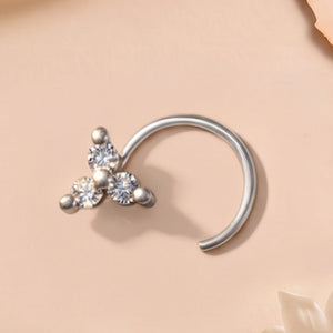925 silver trinity nose ring hoop - nose rings category