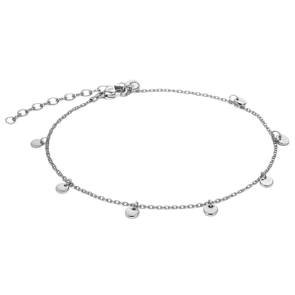 Tiny Round Circle Dangle Anklet in 925 Sterling Silver With Stunning Shine for Women