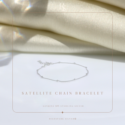 Satellite Chain Bracelet In 925 Sterling Silver For Women