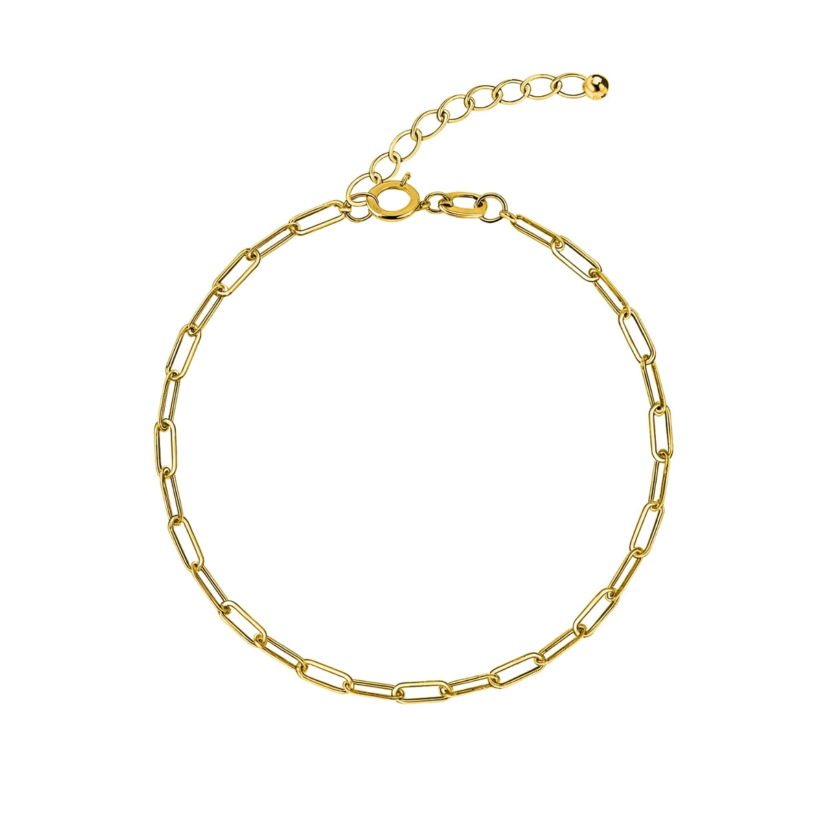 Paperclip Chain Bracelet For Women in 925 Sterling Silver in 18k Gold Finish