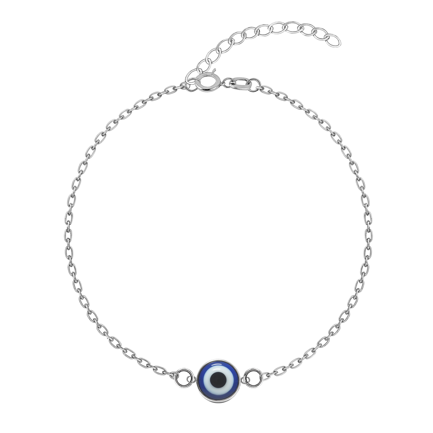 Blue Classis Evil Eye Bracelet In 925 Sterling Silver For Women