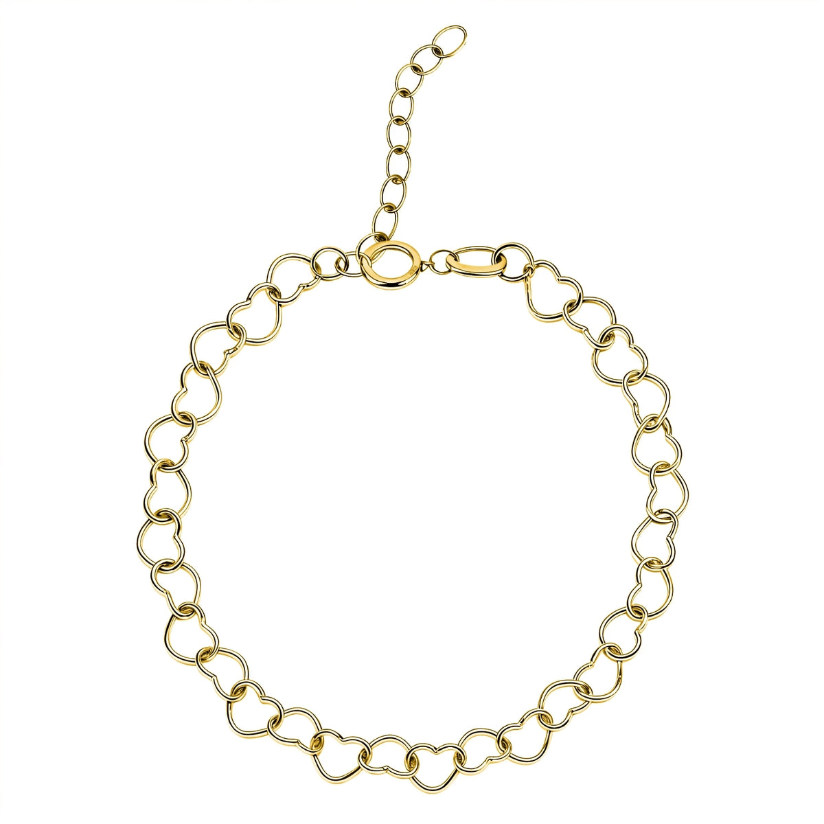 String of Hearts Bracelet For Women in 925 Sterling Silver | 18k Gold Finish