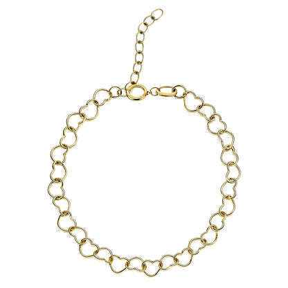 String of Hearts Bracelet For Women in 925 Sterling Silver | 18k Gold Finish