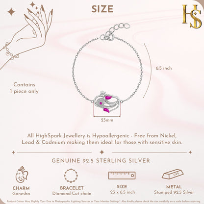 Divine Ganesha Bracelet for Women in 925 Sterling Silver