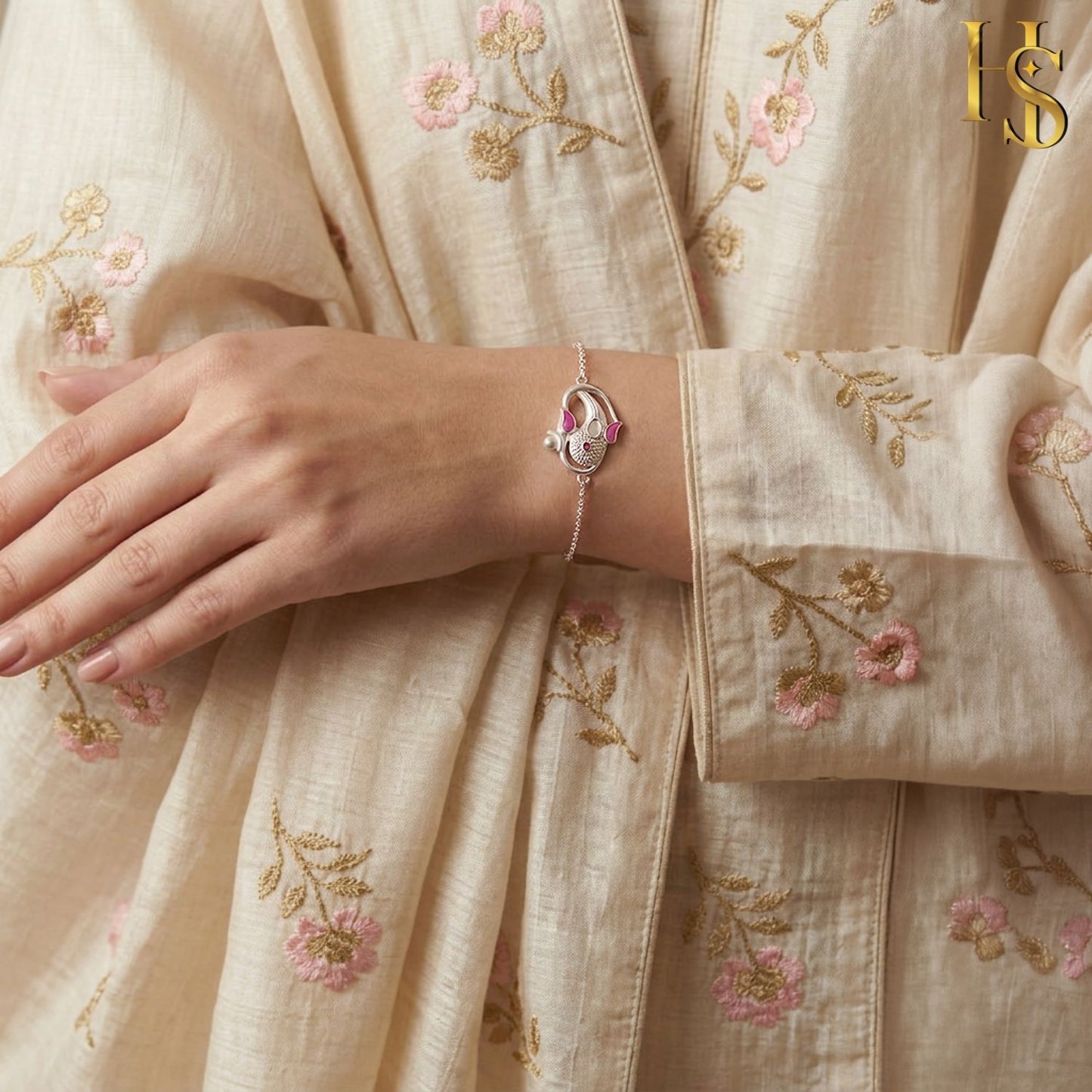 Divine Ganesha Bracelet for Women in 925 Sterling Silver