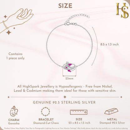 Divine Ganesha Bracelet for Men in 925 Sterling Silver