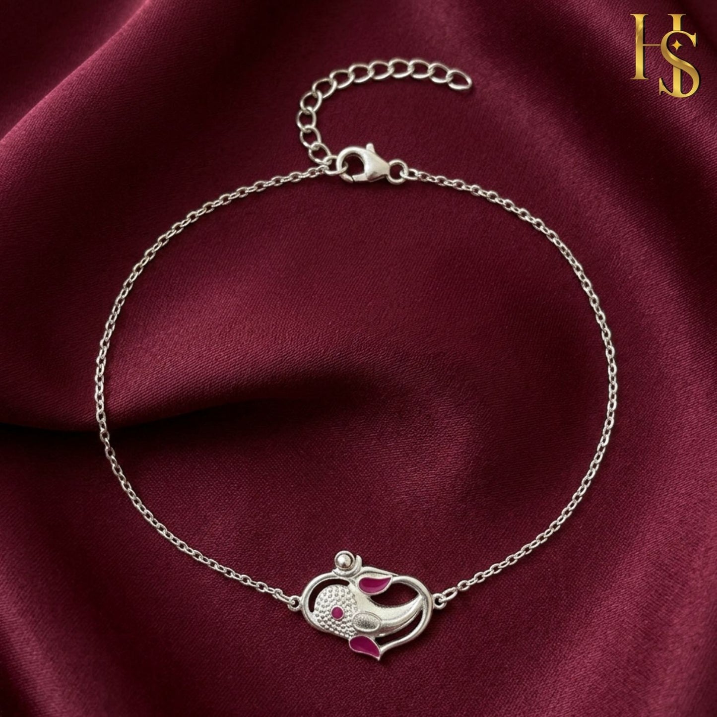 Divine Ganesha Bracelet for Men in 925 Sterling Silver