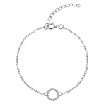 Circle Bracelet in 92.5 Silver studded with Zirconia - Circle of Life Celebrity Bracelet - Unity, Wholeness and Completeness