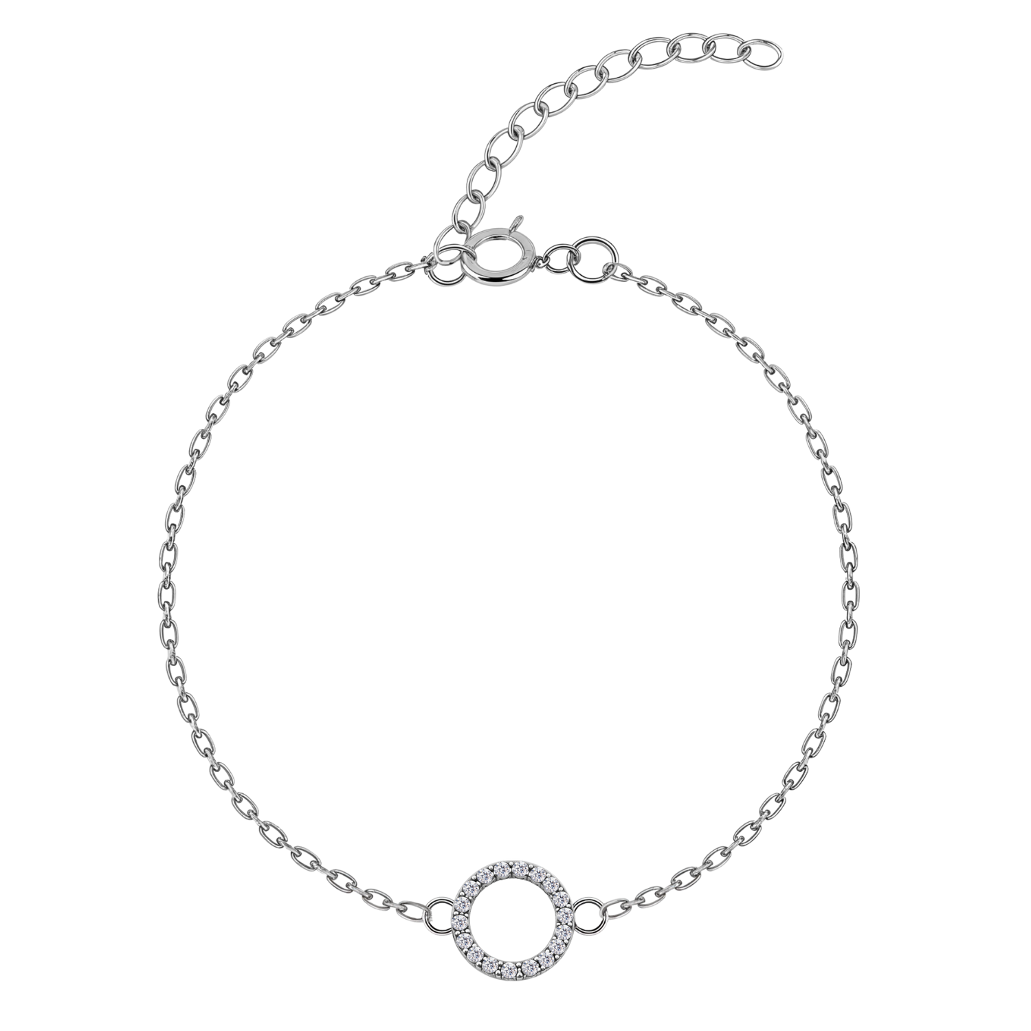 Circle Bracelet in 92.5 Silver studded with Zirconia - Circle of Life Celebrity Bracelet - Unity, Wholeness and Completeness HighSpark