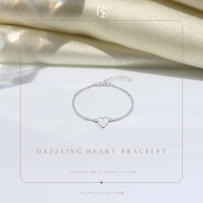 Charming Heart Bracelet in 925 Sterling Silver for Women