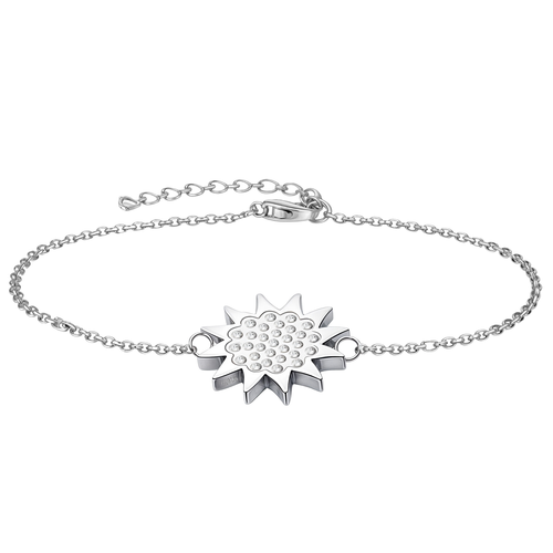 Radiant Sun Charm Bracelet in 925 Sterling Silver for Women With Diamond like Brilliance Zirconia