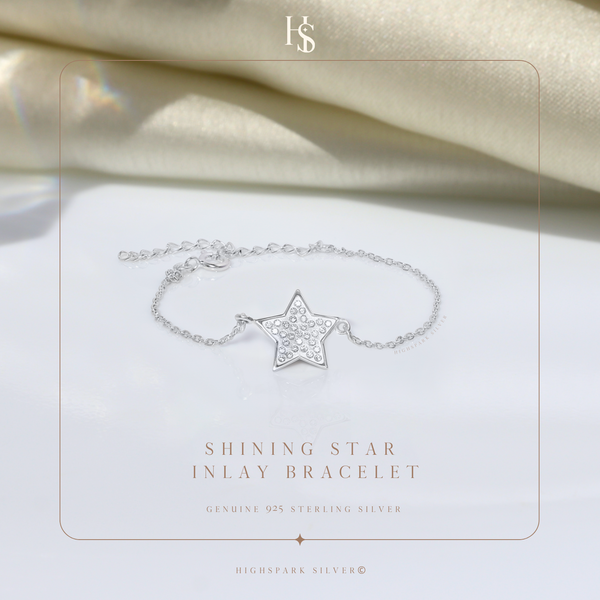 Shining Star Charm Bracelet in 925 Sterling Silver for Women With Diamond like Brilliance Zirconia