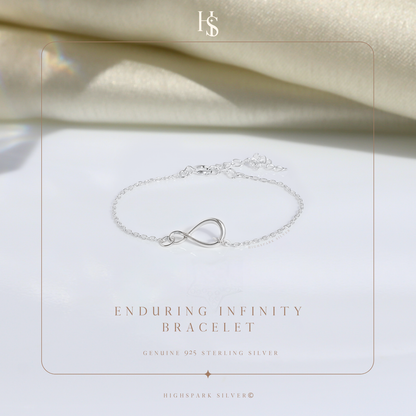 Enduring Infinity Charm Bracelet in 925 Sterling Silver With Stunning Shine for Women