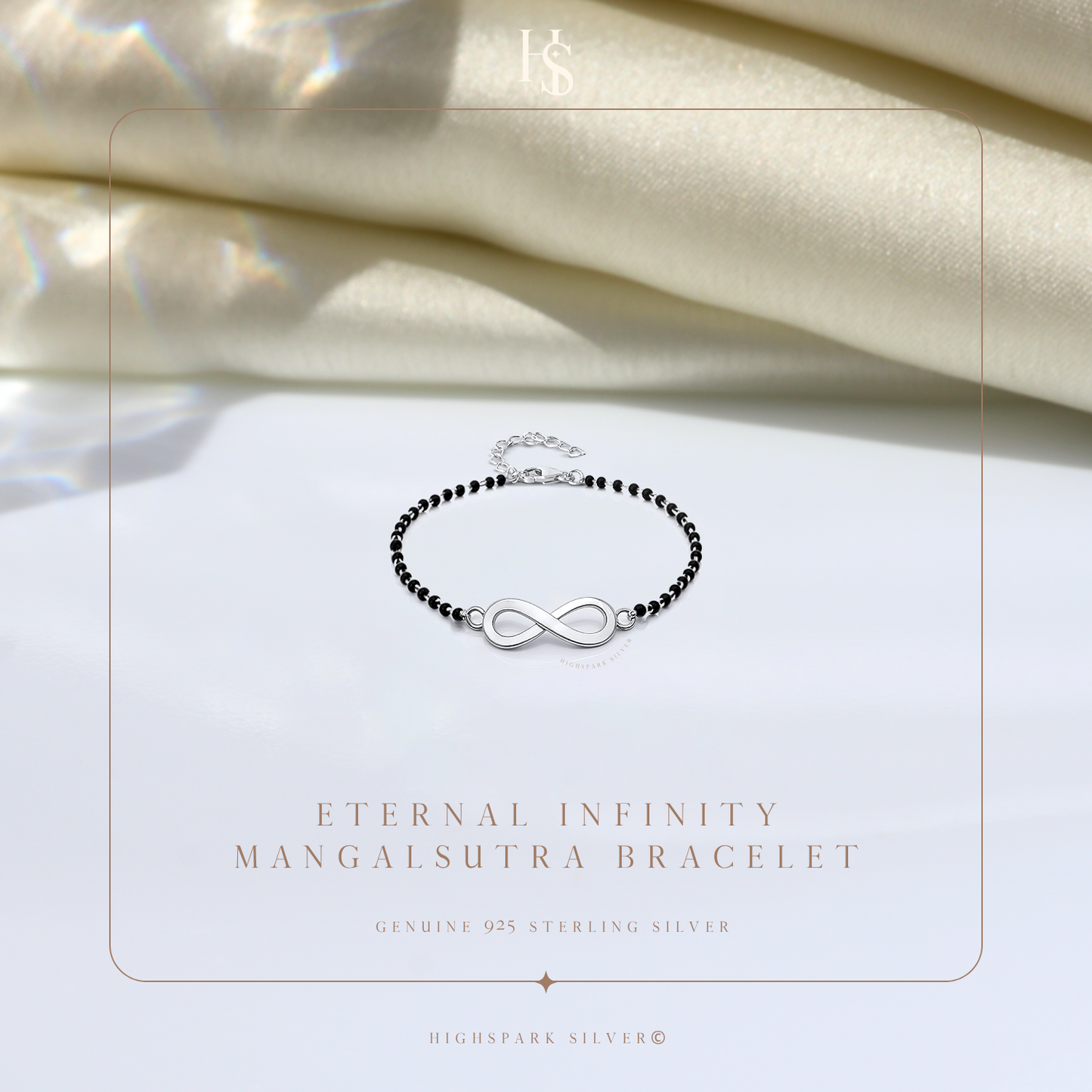 Eternal Infinity Mangalsutra Bracelet In 925 Sterling Silver For Women
