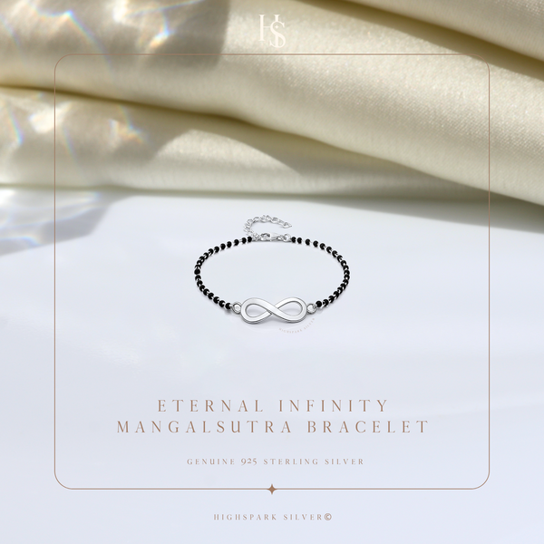 Eternal Infinity Mangalsutra Bracelet In 925 Sterling Silver For Women
