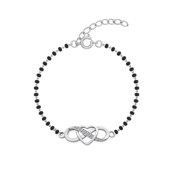 Solitaire Infinity Heart Mangalsutra Bracelet For Women in 925 Sterling Silver