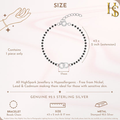 Unify Double Circle Link Mangalsutra Bracelet For Women in 925 Sterling Silver