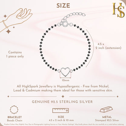 Dazzling Heart Mangalsutra Bracelet For Women in 925 Sterling Silver