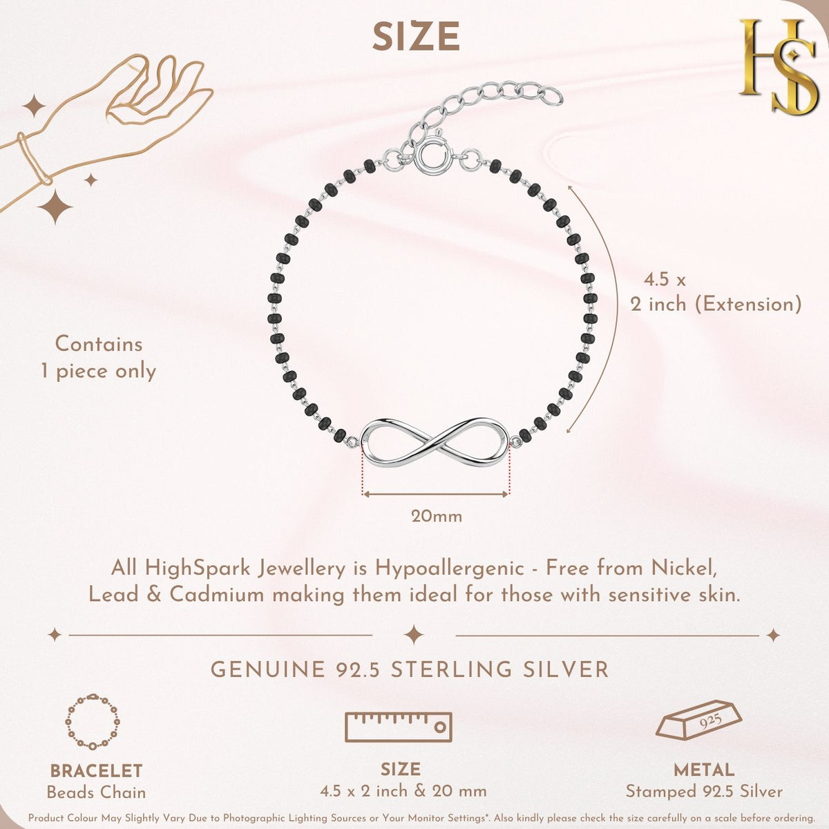 Eternal Infinity Mangalsutra Bracelet For Women in 925 Sterling Silver