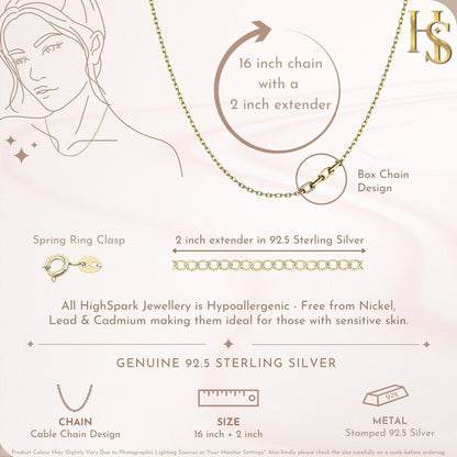 Italian Chain Necklace in 925 Sterling Silver | 18K Gold Finish