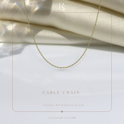 Italian Chain Necklace in 925 Sterling Silver | 18K Gold Finish