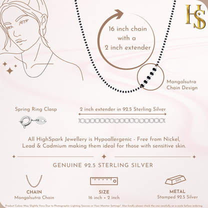 Mangalsutra Chain In 925 Sterling Silver For Women