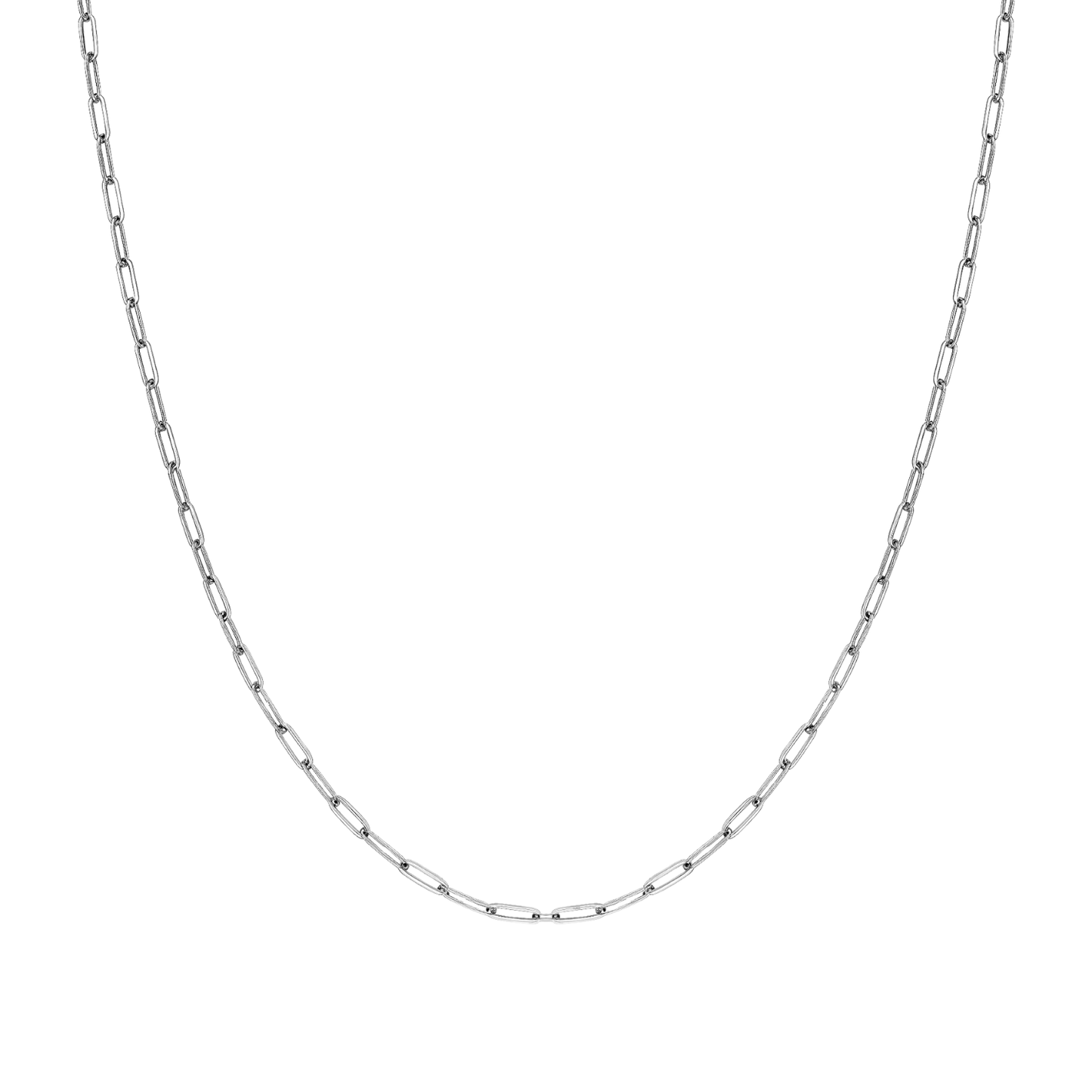 Pristine Paper Clip Chain in 925 Sterling Silver For Women