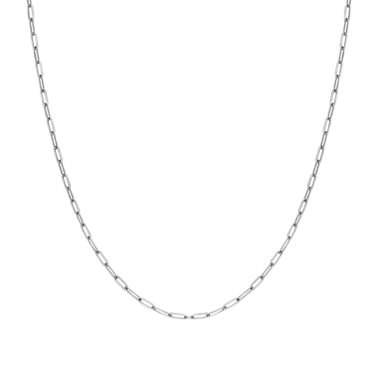 Pristine Paper Clip Chain in 925 Sterling Silver For Women