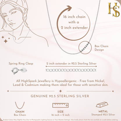 Brilliant Box Chain in 925 Sterling Silver For Women