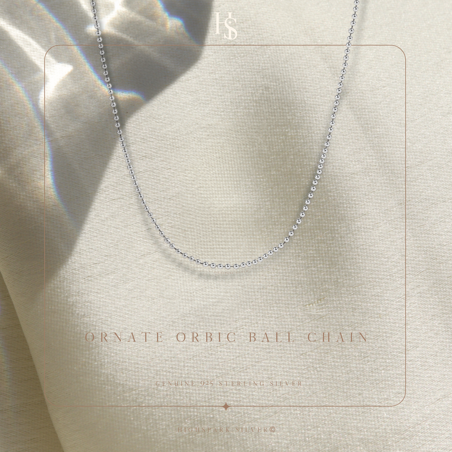 Ornate Orbit Ball Chain in 925 Sterling Silver For Women