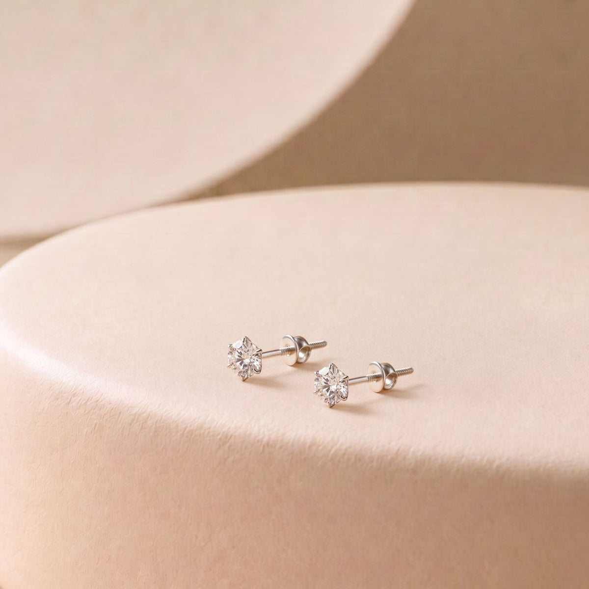 Silver Earrings for Women Solitaire Screwback Studs in 925 Silver