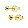Gold-Plated Ball Stud Earrings, Simple Gold-Plated 925 Sterling Silver
