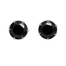 Black Earrings for Women Solitaire Studs in 925 Sterling Silver