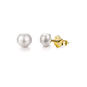 Original Pearl Solitaire Stud Earrings in Gold-Plated Sterling Silver