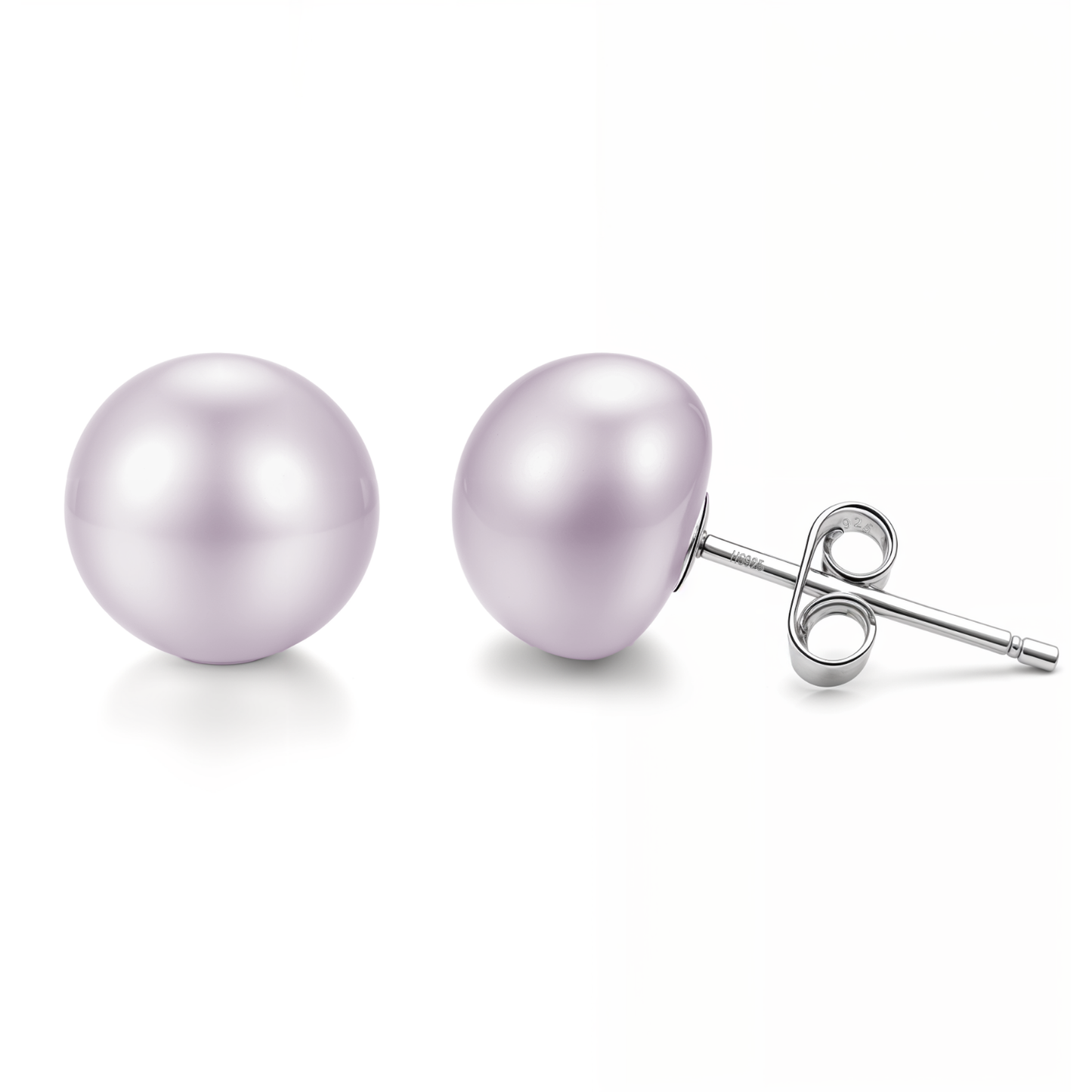 Freshwater Pearl Mauve Stud earrings in 925 sterling Silver