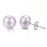 Freshwater Mauve Pearl Solitaire Studs in 925 Sterling Silver