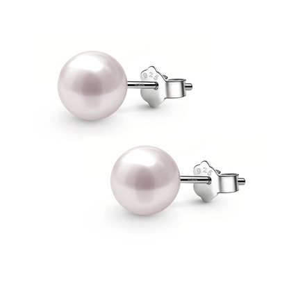 Pearl Classic Stud Earrings - Brilliant Lustre Pink Pearls