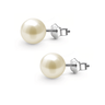 Classic Golden Pearl Solitaire Studs in 925 Sterling Silver