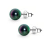Abalone Pearl Earrings, Classic Solitaire Studs in 925 Silver