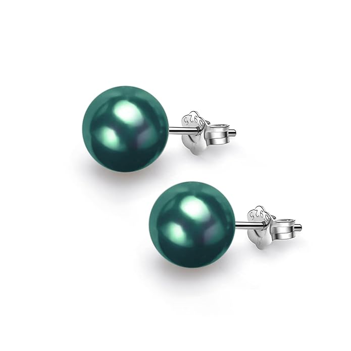 Pearl Classic Stud Earrings - Brilliant Lustre Emerald Pearls