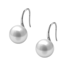 Stylish Round Pearl Drop Earrings in 925 Sterling Silver