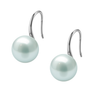 Light Blue Pearl Hook Earrings in 925 Sterling Silver