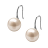 Peach Pearl Hook Earrings in 925 Sterling Silver